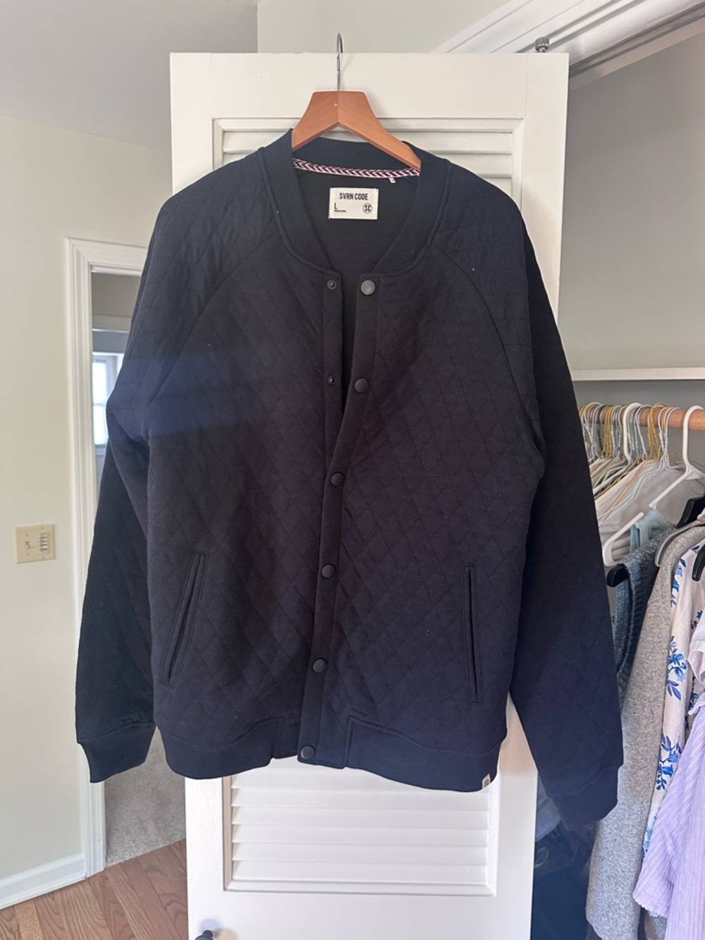 Men's Lightweight Quilted Black Bomber Jacket